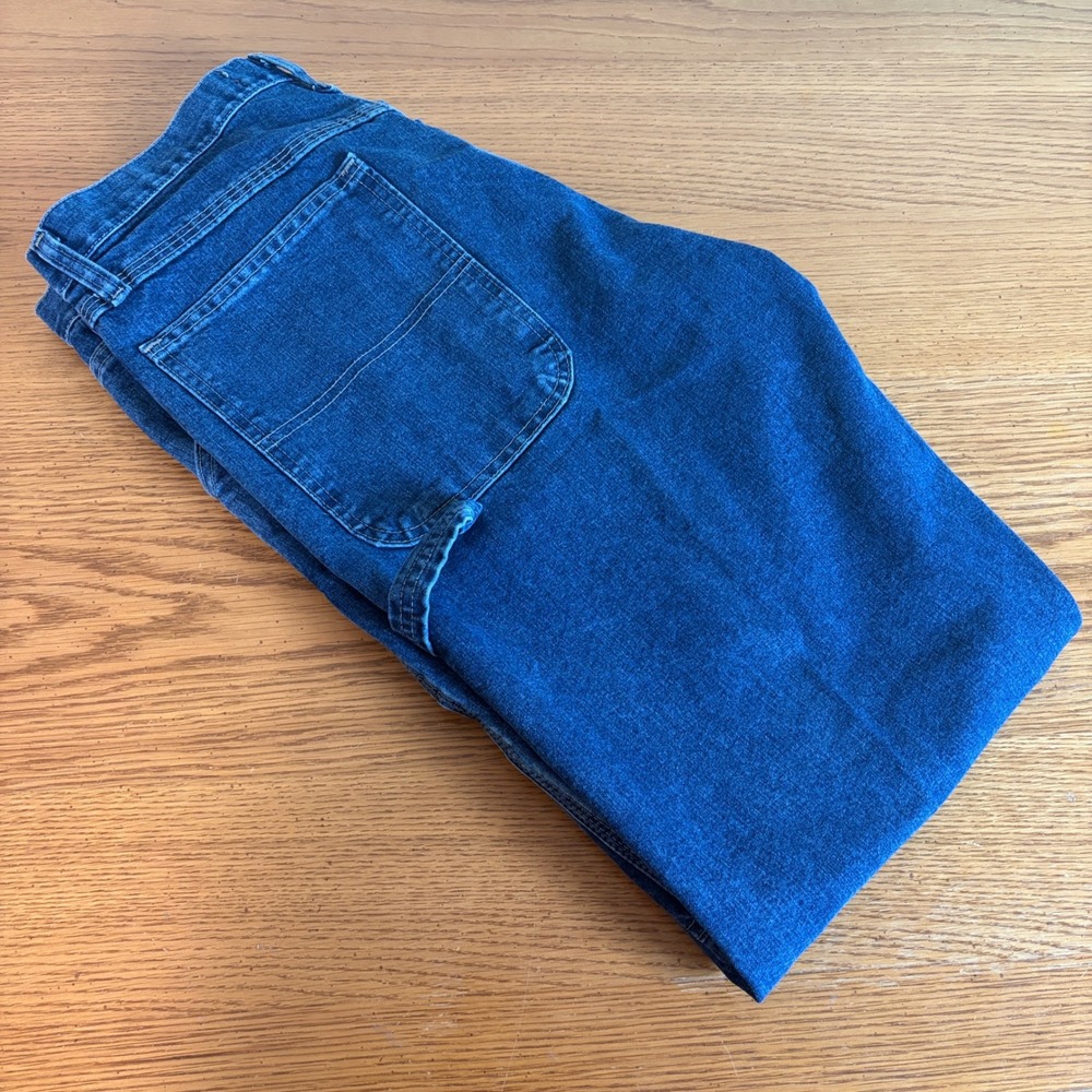 Wrangler Authentics Mens Blue Carpenter Jeans ZM400RS 33x32 Workwear Denim